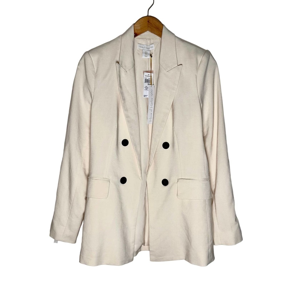 House of Harlow 1960 | Women | Cream Swan Open Front Blazer | Size Small